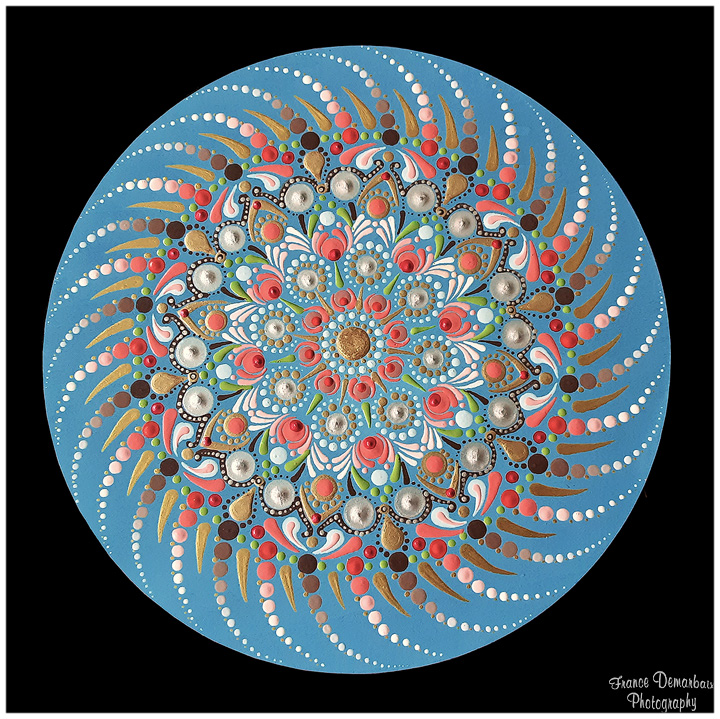 MANDALA 109 - bois 30cm diam