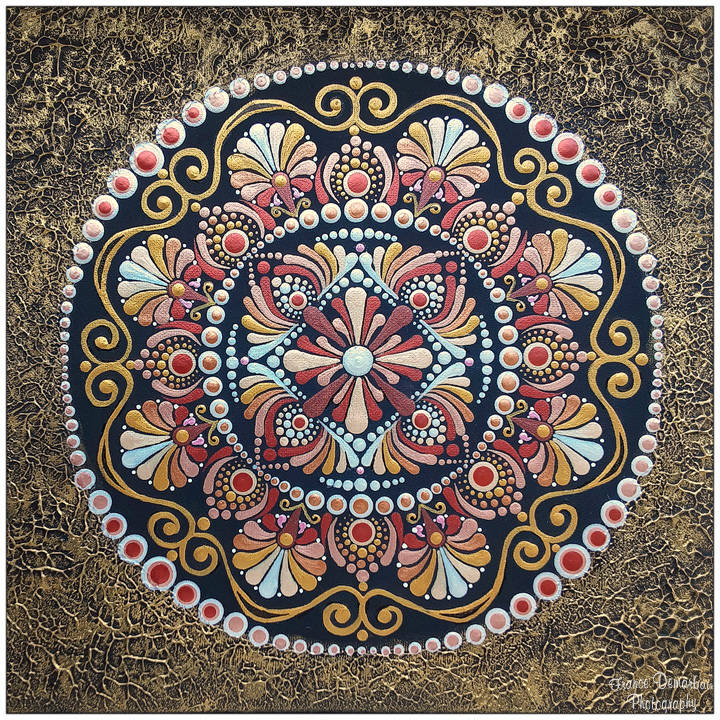 DOT MANDALA 44 - toile 29x29cm