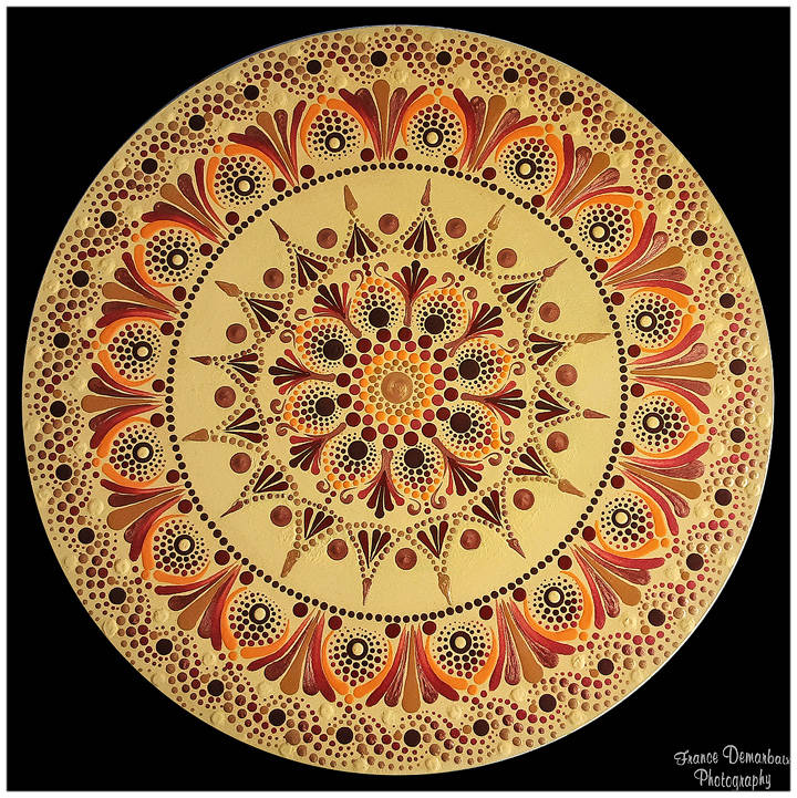 DOT MANDALA 46 - bois 30cm diam