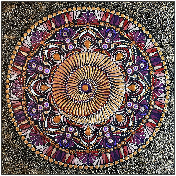 DOT MANDALA 74 - toile 29x29cm