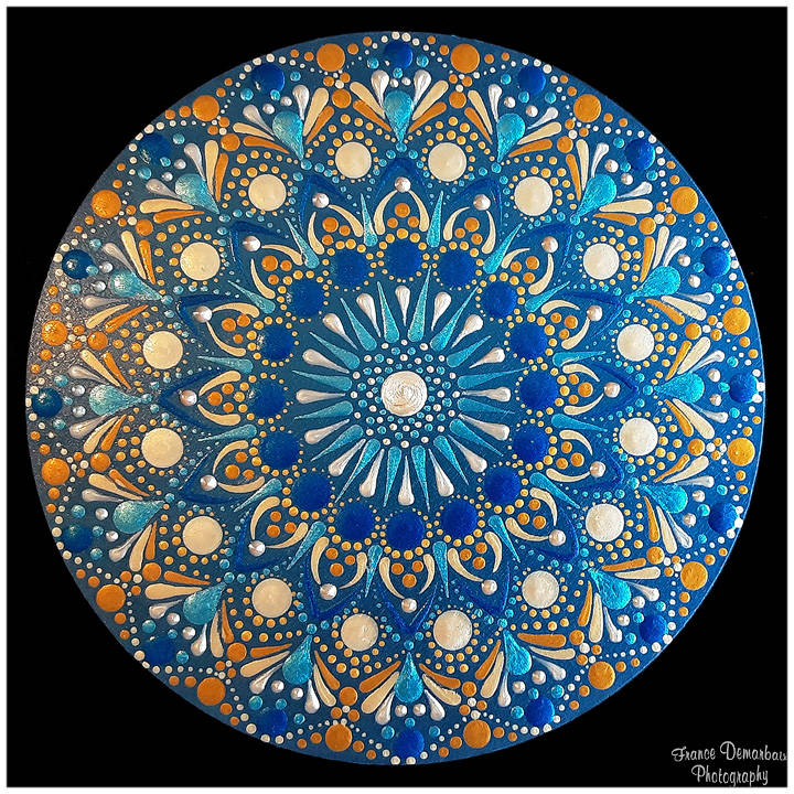DOT MANDALA 76 - bois 20cm diam