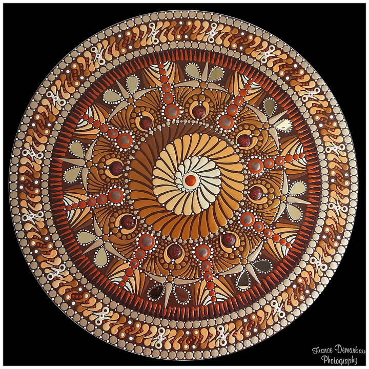 DOT MANDALA 87 - bois 30cm diam