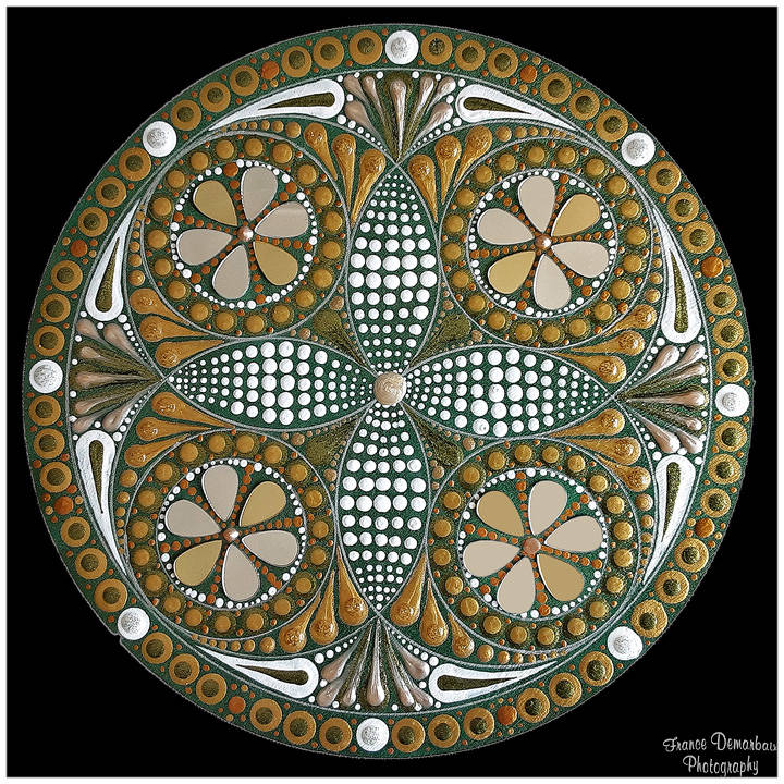 DOT MANDALA 97 - bois 20cm diam
