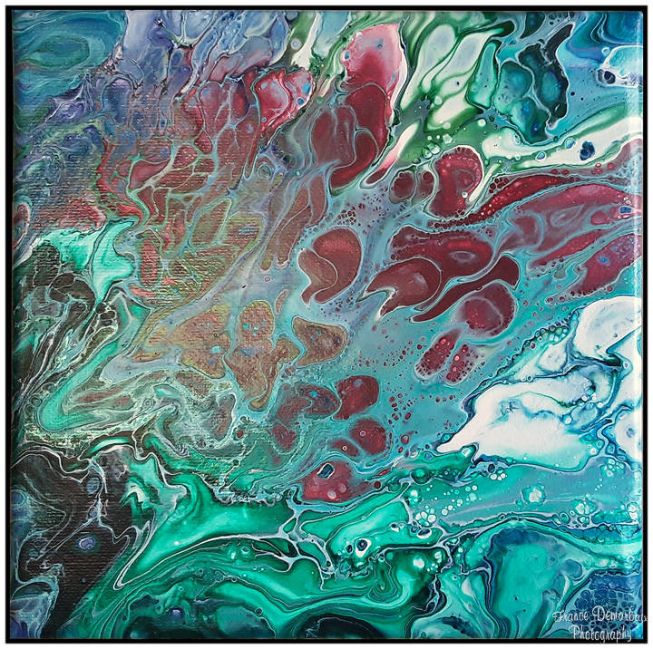 POURING 12 - toile 20x20cm - NEW 2025 !