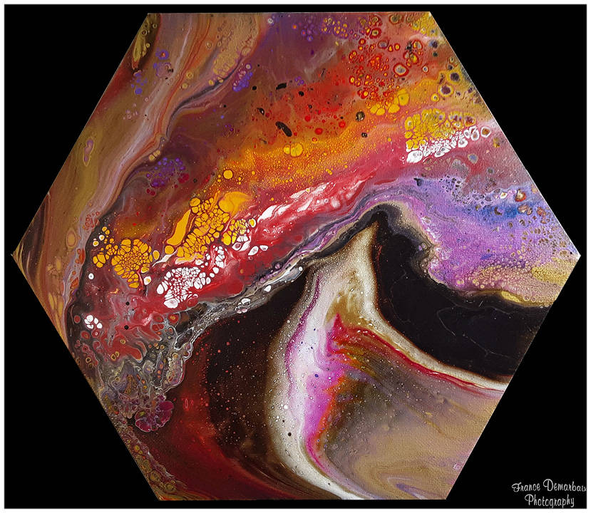 POURING 14 - toile hexagonale 30cm - NEW 2025 !