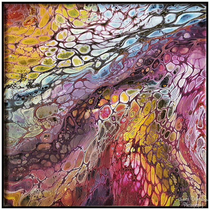 POURING 9 - toile 20x20cm - NEW 2025 !